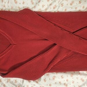 Tommy Hilfiger Red V-Neck Sweater